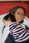 Asleep on Mommy’s&nbsp;shoulder…